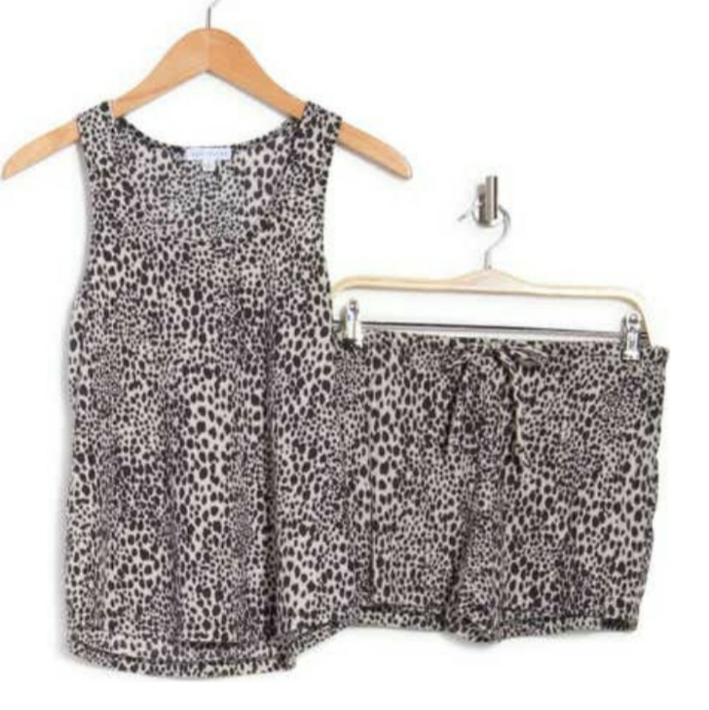 🆕 Socialite Brushed Pointelle Knit Tank Top & Shorts 2-piece Pajama Set - Picture 2 of 5
